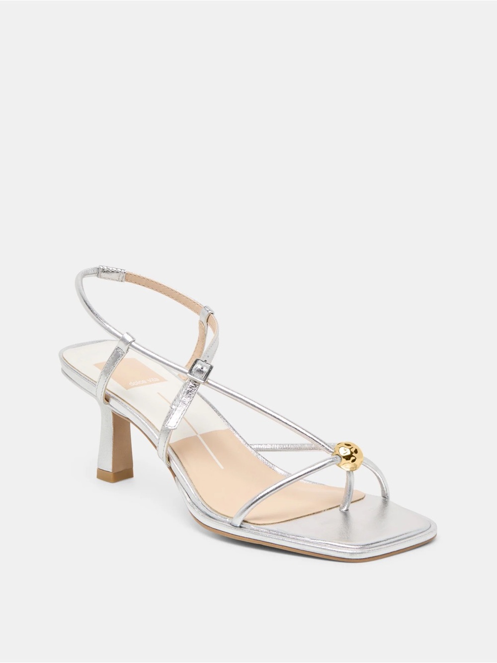 dolce vita Mylee Heels - Silver Distressed Leather 8.5 NEW